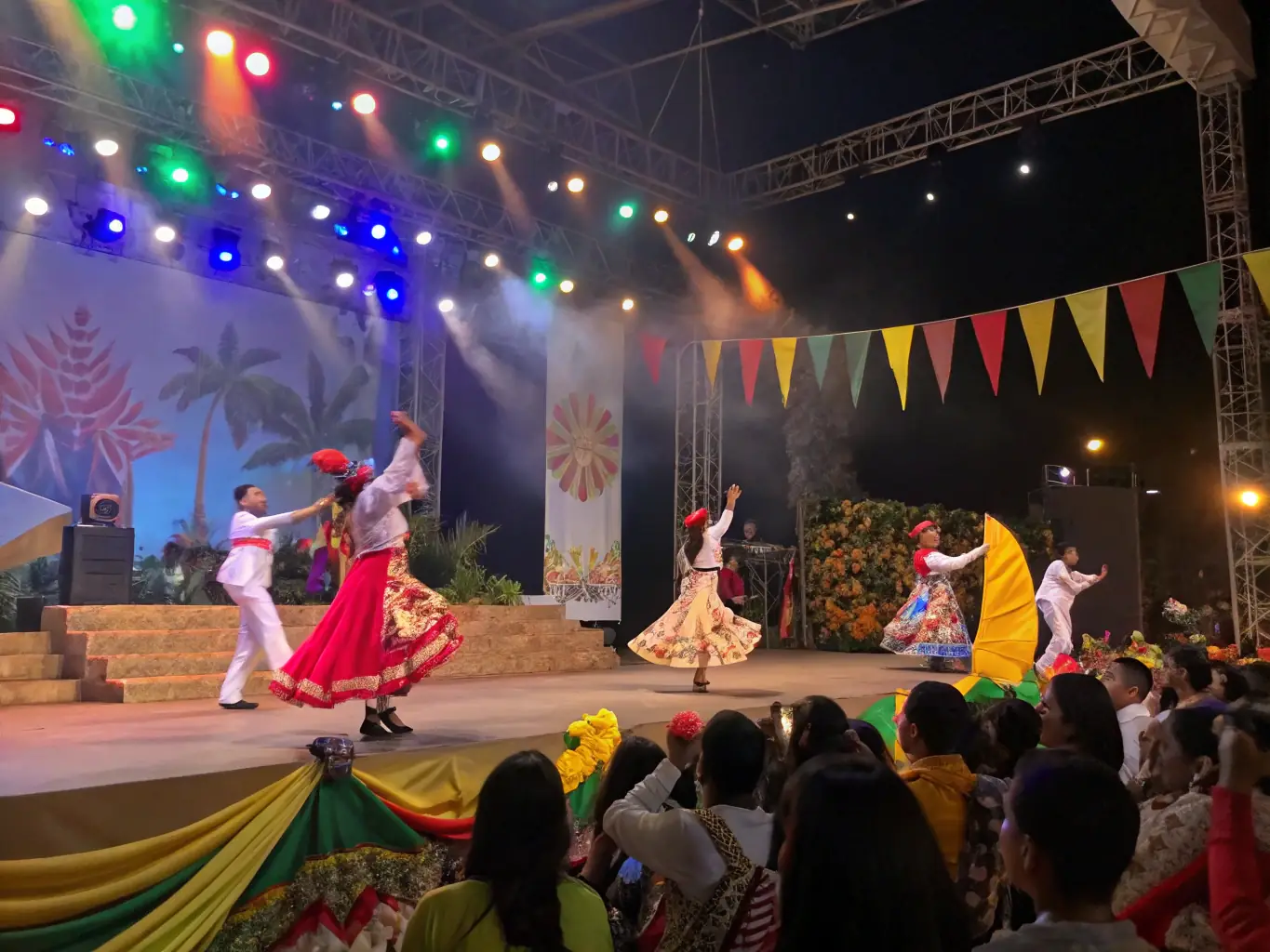 A vibrant photo of a community event organized by the heritage association, featuring traditional music, dance, and local crafts.