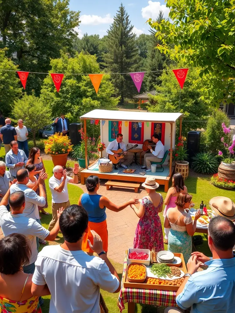 An image of a community event organized by the association, featuring local music, food, and historical displays, celebrating the region's heritage.